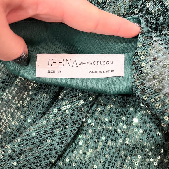 NWT IEENA FOR MAC DUGGAL 26395 Sequin Wrap Long Sleeve Evening Gown 12 - Picture 7 of 9